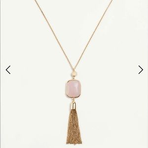 Ann Taylor crystal stone tassel Pendant Necklace